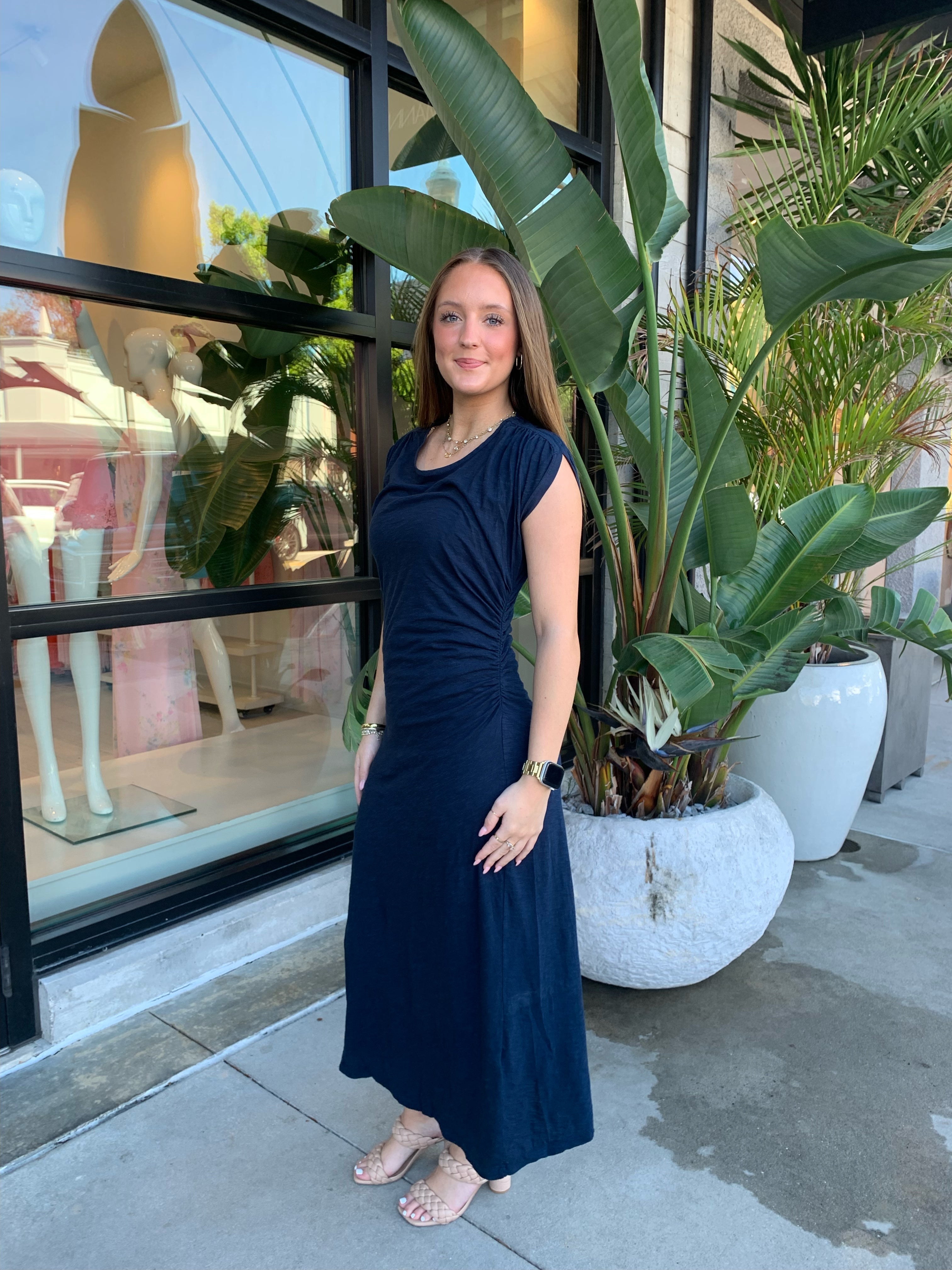 Stateside - JERSEY TULIP SLEEVE MAXI DRESS - Navy Stateside - JERSEY TULIP SLEEVE MAXI DRESS - Navy