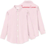 MC2 - Brigitte Embroidered Shirt - Pink and White Stripe