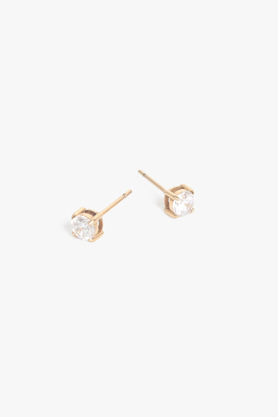  Gold Filled Zircon Diamond Stud Earrings - Small CZ