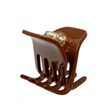 petite claw clip toasted dark brown