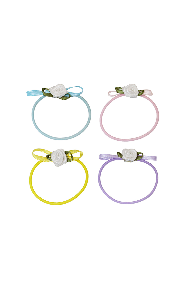 Emi Jay - Ponytail Holder Set - Baby Rosette colors blue pink yellow and purple
