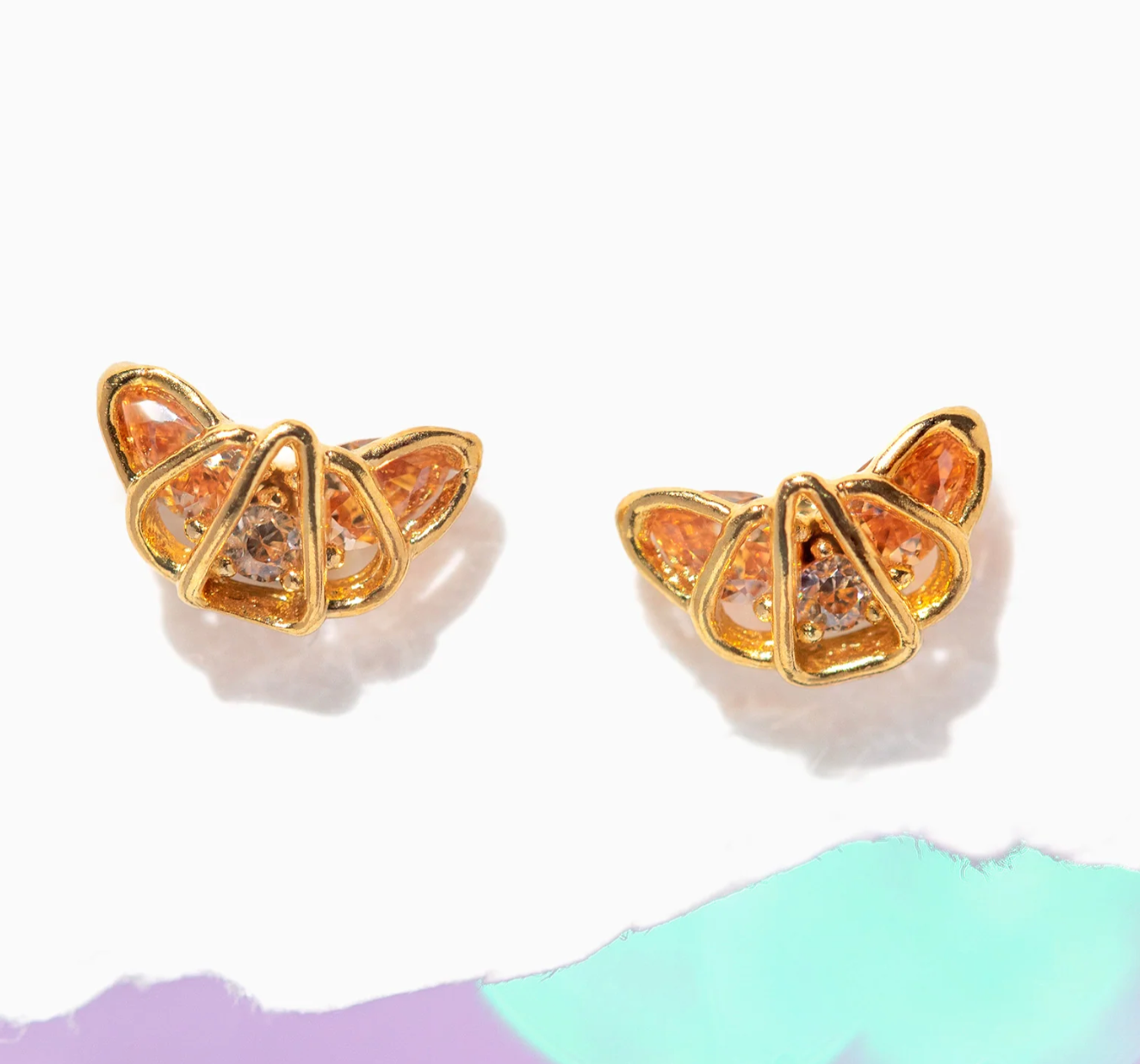 croissant stud earrings