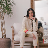Aviator Nation - Bolt Cropped Crew - Vintage White / White Neon
