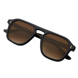 KREWE - ZANDER Sunglasses - Black + Black Tea