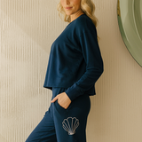 Sunni Spencer - Soft Crewneck - Navy Ocean