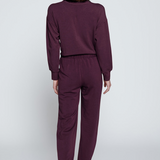 Stateside - Softest Fleece Pleated Hem Jogger - Cherry Liquor