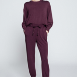 Stateside - Softest Fleece Pleated Hem Jogger - Cherry Liquor