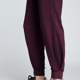 Stateside - Softest Fleece Pleated Hem Jogger - Cherry Liquor