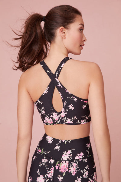 Floral Goddess Graphic Berry Sunset Padded Sports Bra