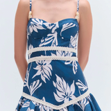PatBO - Artichoke Mini Dress - Dark Blue