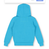Aviator Nation - Kids 5 Stripe Zip Hoodie - Neon Blue