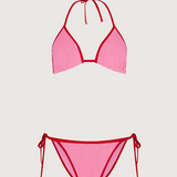 HUNZA G - Gina Bikini Contrast - Bubblegum/Red