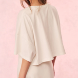 LoveShackFancy - Angelle Cotton Bow Tee - Sugar White