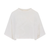 LoveShackFancy - Angelle Cotton Bow Tee - Sugar White