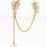 Girls Crew - Star Crossed Lover Double Earring - Gold