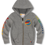 kids grey AN zip up hoodie