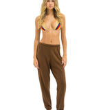 Aviator Nation - 5 Stripe Sweatpants - Chocolate / White Neon