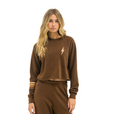 Aviator Nation - Bolt Cropped Crew - Chocolate / Espresso