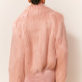LoveShackFancy - Fallon Faux Fur Jacket - Dusty Pink