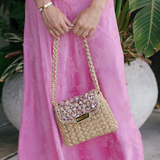 Lorenza Gandaglia - TUM Small Woven Lurex Handbag - Pink