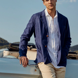 Love Brand & Co - Men's Nassau Linen Jacket - Navy Blue