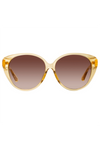 LINDA FARROW - Loni Cat Eye Sunglasses in Light Gold and Blue