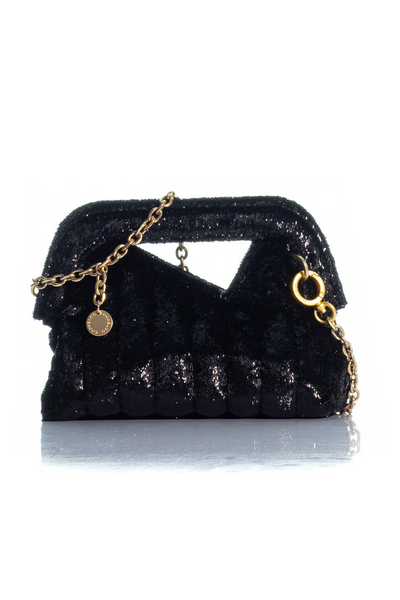 Black velvet clutch online bag