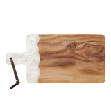 Blue Pheasant - Large Austin Serving Board - White Resin/Natural Teak