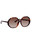 LINDA FARROW - Paloma Hexagon Sunglasses - Tortoiseshell