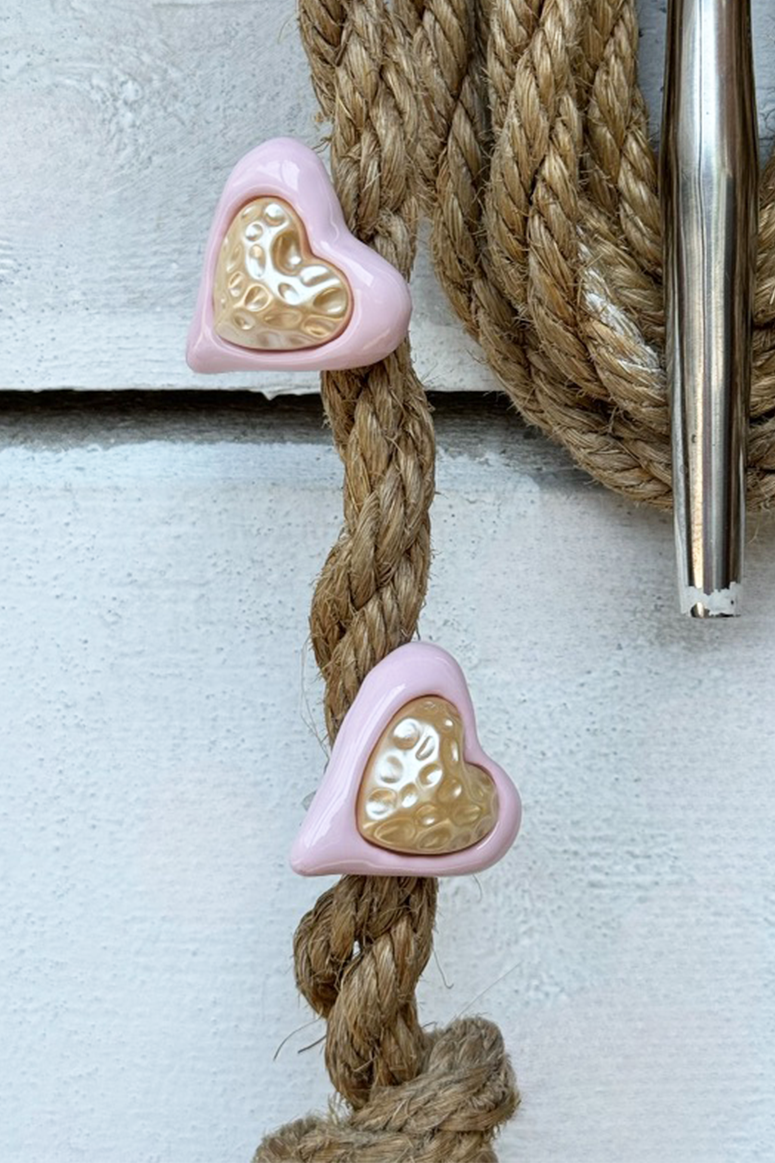 pink resin clip on earring