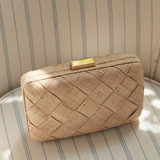 KAYU - Cosette Woven Straw Clutch Bag - Natural