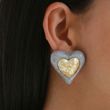 Julietta - Resin Heart Studs - Silver Glitter