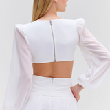 PatBO - Deep-V Cutout Mini Dress - White