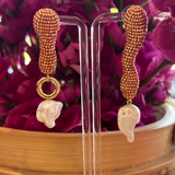 Susana Vega - Finito Pearled Earrings - Burnt Gold