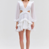 PatBO - Deep-V Cutout Mini Dress - White