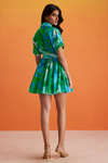 Hemant & Nandita - Vida Short Dress - Blue/Green