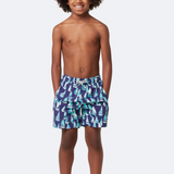 Tom & Teddy - Boys' Boats Swim Trunks - Mulberry & Sky Blue