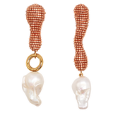 Susana Vega - Finito Pearled Earrings - Burnt Gold