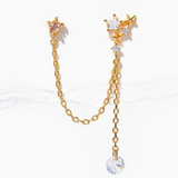 girls crew double earring with diamond studs