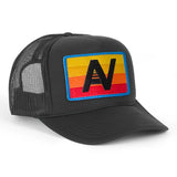 Aviator Nation - Logo Rainbow Vintage Trucker Hat - Black