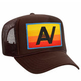 Aviator Nation - Logo Rainbow Trucker Hat - Brown