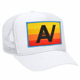 Aviator Nation - Logo Rainbow Vintage Trucker Hat - White