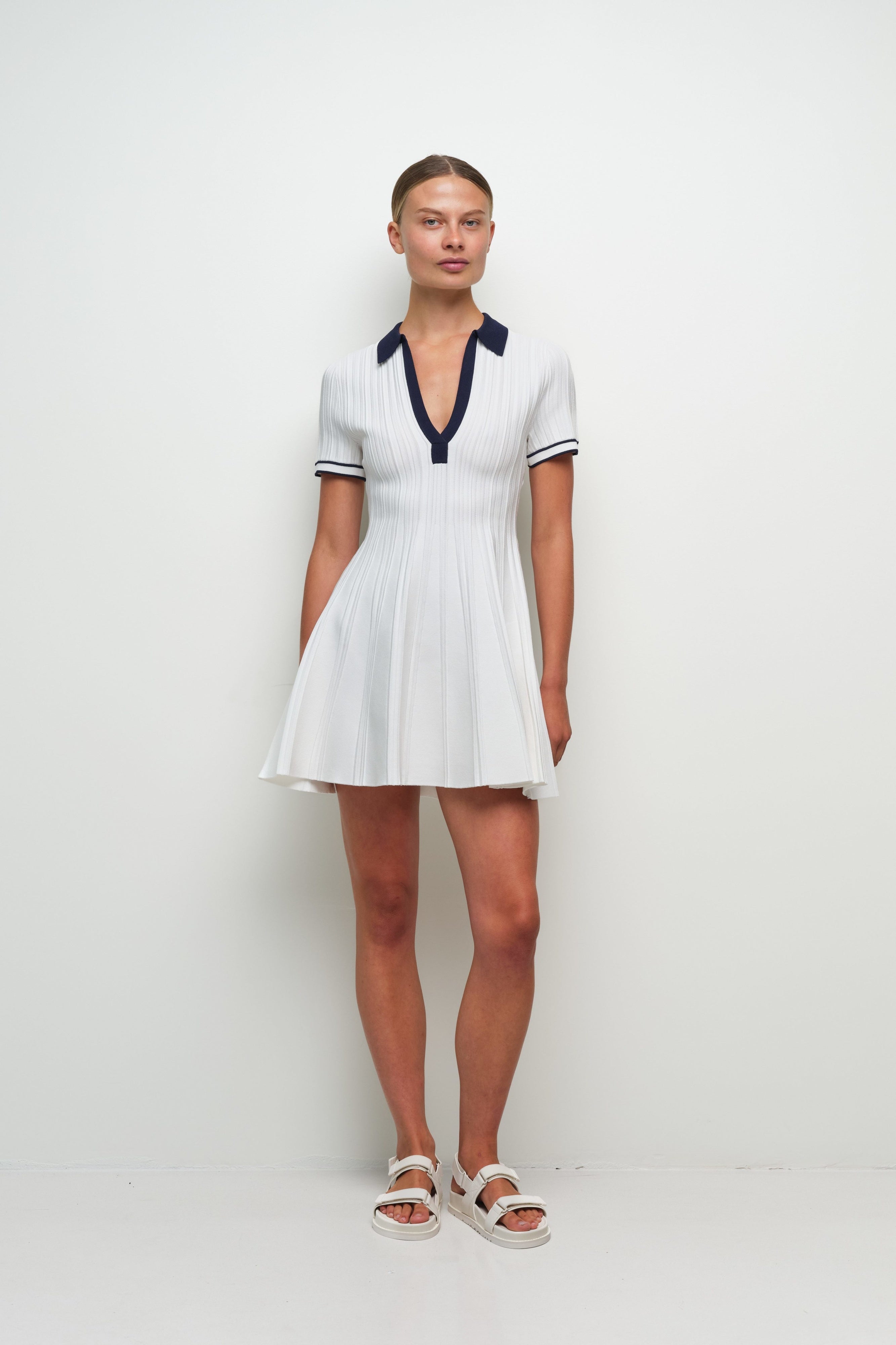knit polo mini dress Jonathan Simkhai Tovi Knit Polo Mini Dresses
