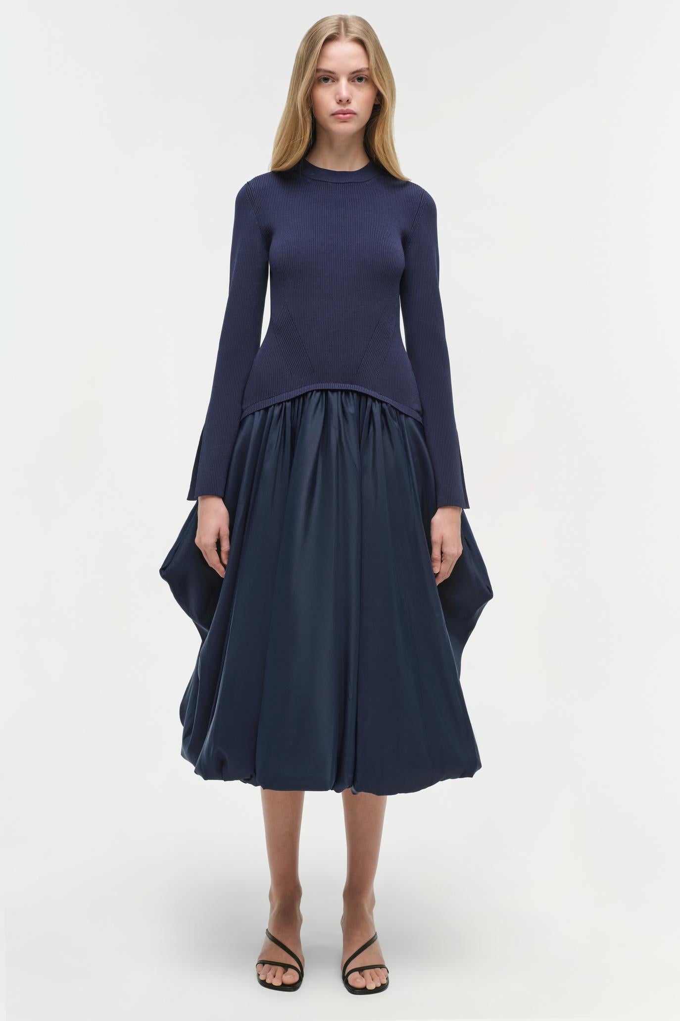 simkhai kenlie mock neck midi dress Kenlie Midi Dress