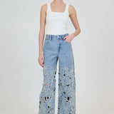 SIMKHAI - Betty Floral Cut Out Jean - Boca