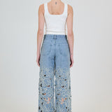 SIMKHAI - Betty Floral Cut Out Jean - Boca