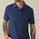 Faherty - Short Sleeve Polo - Great Falls Heather