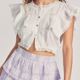 LoveShackFancy - Nora Top - Antique White