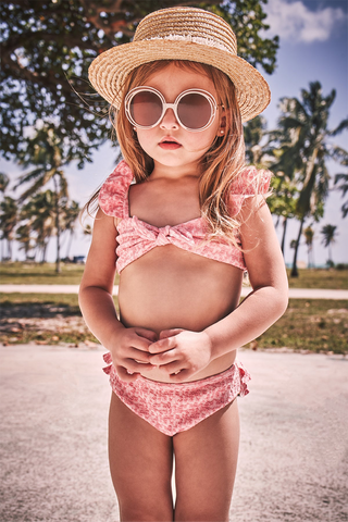HUNZA G - Kids Olive Bikini - Bubblegum