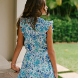 Poupette St. Barth - Kids Triny Mini Dress - Blue Aquarelle